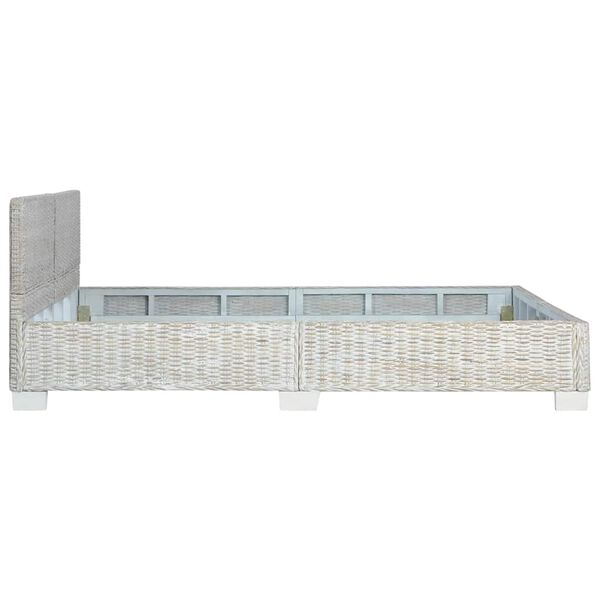 vidaXL Cadre de lit Gris Rotin naturel 160 x 200 cm