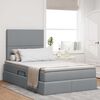 vidaXL Lit avec rangement et LED Gris clair 120 x 190 cm Polyester