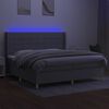 vidaXL Sommier &agrave; lattes de lit matelas LED Gris clair 200x200 cm Tissu