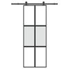 vidaXL Porte coulissante kit de quincaillerie tremp&eacute; verre aluminium