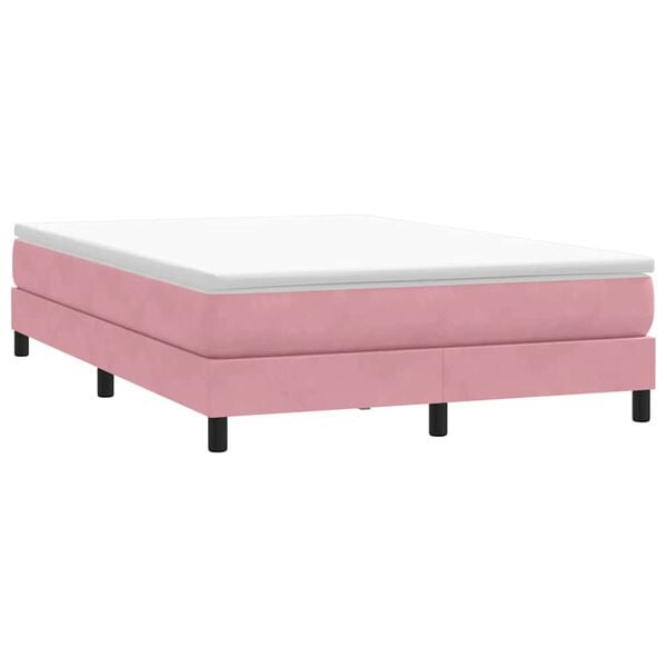 vidaXL Sommier &agrave; lattes de lit sans matelas rose 140x210 cm velours