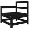 vidaXL Chaise de jardin avec coussins noir bois de pin massif