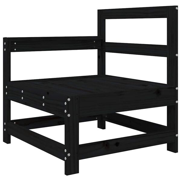 vidaXL Chaise de jardin avec coussins noir bois de pin massif