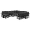 vidaXL Ensemble de canap&eacute; de jardin 12 pc Noir et Gris fonc&eacute; polyrotin