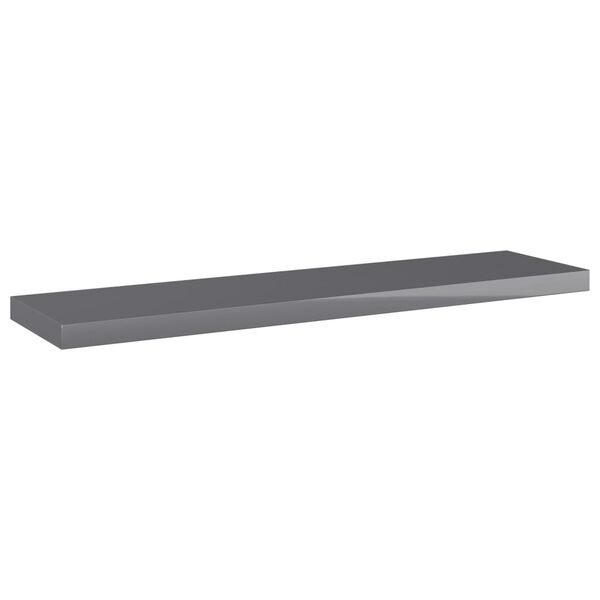 vidaXL Panneaux biblioth&egrave;que 8pcs Gris brillant 40x10x1,5cm Agglom&eacute;r&eacute;