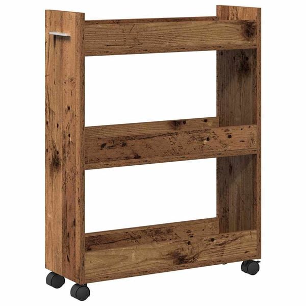 vidaXL Armoire avec roue Bois ancien 60 x 22 x 79 cm Bois d'ingénierie