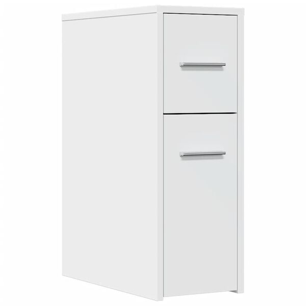 vidaXL Armoire de salle de bain &eacute;troite avec roulettes blanc
