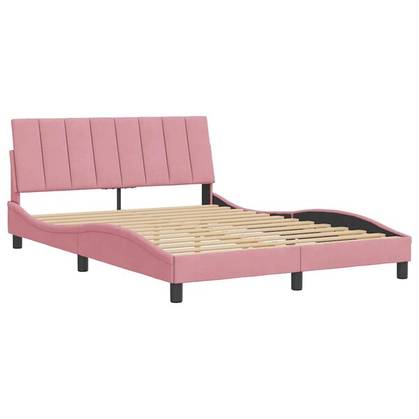 vidaXL Cadre de lit sans matelas Hanko rose 140x200 cm velours