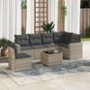 vidaXL Salon de jardin avec coussins 7 pcs gris clair r&eacute;sine tress&eacute;e