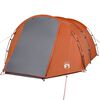 vidaXL Tente de camping tunnel 4 personnes gris et orange imperm&eacute;able