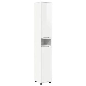 vidaXL Cabinet de salle de bain Blanc brillant 30,5 x 30 x 195 cm