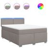 vidaXL Sommier &agrave; lattes de lit avec matelas Taupe 140x190 cm Tissu
