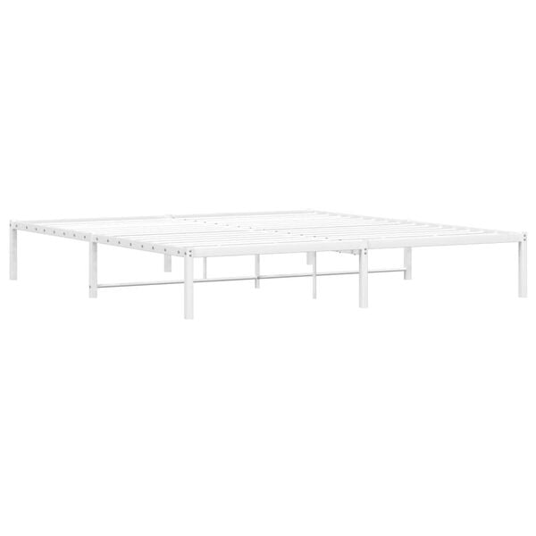 vidaXL Cadre de lit m&eacute;tal sans matelas blanc 180x200 cm