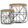 vidaXL Tables basses 2 pcs Bois de r&eacute;cup&eacute;ration massif