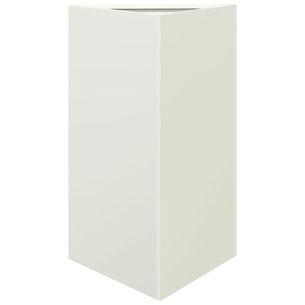 vidaXL Jardini&egrave;re blanc triangulaire 50x43x75 cm acier