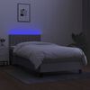 vidaXL Sommier &agrave; lattes de lit avec matelas et LED Gris clair 90x200cm