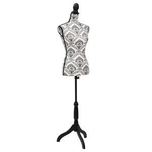 vidaXL Buste de pr&eacute;sentation Femme Noir et blanc