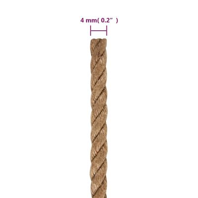 vidaXL Corde de jute 50 m de long 4 mm d'épaisseur