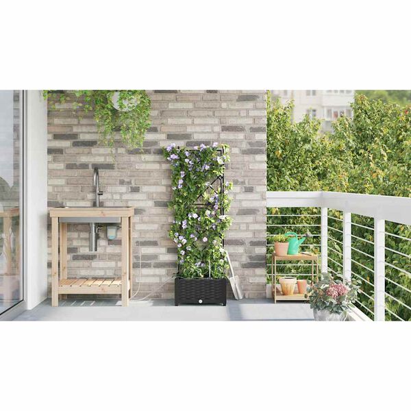 vidaXL Cache-pot de jardin Noir 40 x 40 x 126 cm Plastique