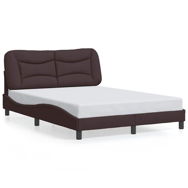 vidaXL Cadre de lit sans matelas Hvar marron fonc&eacute; 140x200 cm tissu