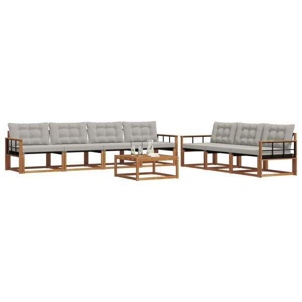 vidaXL Ensemble de canap&eacute;s d'ext&eacute;rieur 8 pcs Gris Naturel et Clair