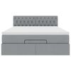 VidaXL Cadre de lit ottoman et matelas gris clair 140x200 cm tissu