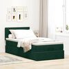 vidaXL Lit ottoman avec matelas et LED Vert fonc&eacute; 80x200cm velours