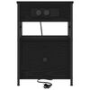 vidaXL Cabinet de chevet Ch&ecirc;ne noir 40 x 31 x 60 cm Bois d'ing&eacute;nierie