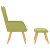 vidaXL Chaise de relaxation avec tabouret Vert Tissu