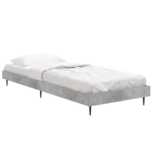 vidaXL Cadre de lit sans matelas gris b&eacute;ton 75x190 cm