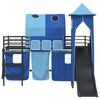 vidaXL Lit mezzanine pour enfants Noir et Bleu 100 x 200 cm M&eacute;tал