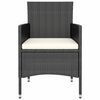 vidaXL Ensemble &agrave; manger de jardin 3 pcs R&eacute;sine tress&eacute;e Noir