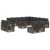 vidaXL Ensemble de canap&eacute; de jardin 14 pc Gris polyrotin
