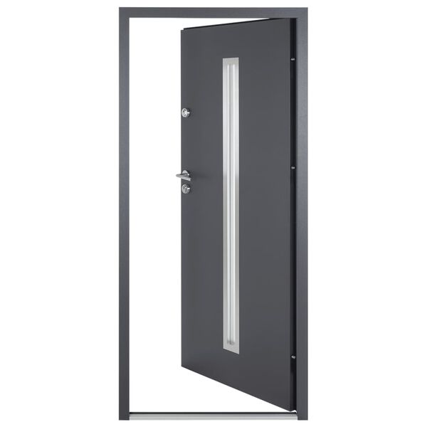 vidaXL Porte d'entr&eacute;e anthracite 100x200 cm aluminium