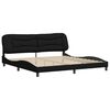 vidaXL Cadre de lit sans matelas Hvar noir 200x200 cm tissu