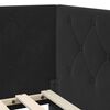 vidaXL Cadre de lit d'angle avec matelas Noir 80 x 200 cm Velours