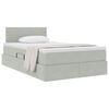 vidaXL Lit de Rangement avec matelas Gris clair 120 x 190 cm Velours