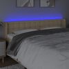 vidaXL T&ecirc;te de lit &agrave; LED Cr&egrave;me 163x16x78/88 cm Tissu