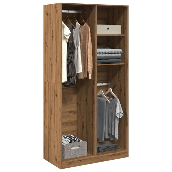 vidaXL Garde-robe ch&ecirc;ne artisanal 100x50x200 cm bois d'ing&eacute;nierie