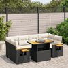 vidaXL Salon de jardin 7 pcs avec coussins noir r&eacute;sine tress&eacute;e