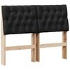 vidaXL T&ecirc;te de lit capitonn&eacute;e Noir 120 cm Pin massif