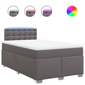 vidaXL Sommier &agrave; lattes de lit avec matelas gris 120x190 cm similicuir