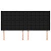 vidaXL T&ecirc;te de lit Noir 200x5x118/128 cm Tissu