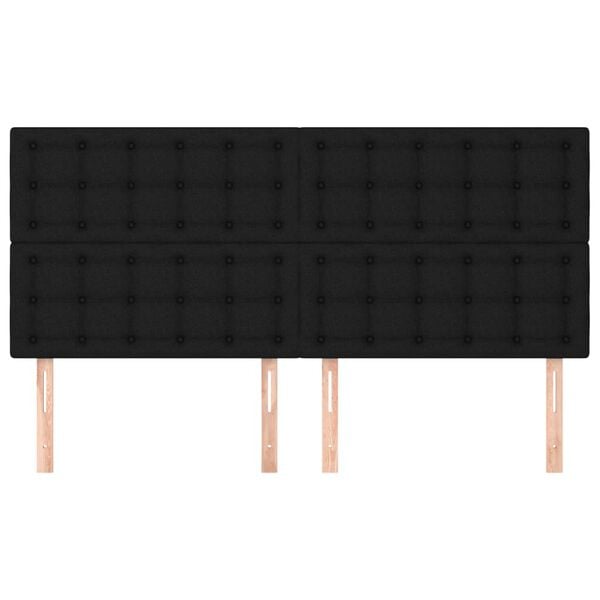 vidaXL T&ecirc;te de lit Noir 200x5x118/128 cm Tissu