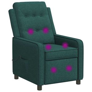 vidaXL Fauteuil de massage inclinable Vert fonc&eacute; 65 x 93 x 102 cm