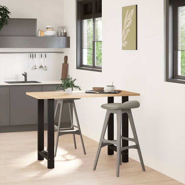 vidaXL Pieds de table de bar Noir 2 pi&egrave;ces 60 x (90-91) cm Acier