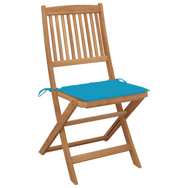 vidaXL Chaises pliables de jardin lot de 8 avec coussins Bois d'acacia