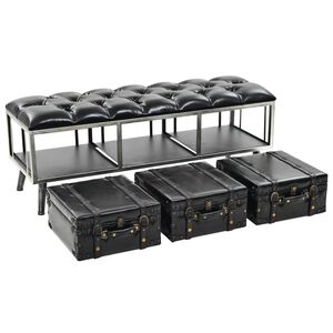 vidaXL Banc de rangement 110 cm noir similicuir