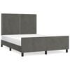 vidaXL Cadre de lit sans matelas gris fonc&eacute; 140x200 cm velours