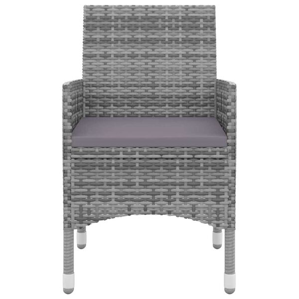 vidaXL Ensemble &agrave; manger de jardin coussins 7 pcs R&eacute;sine tress&eacute;e Verre